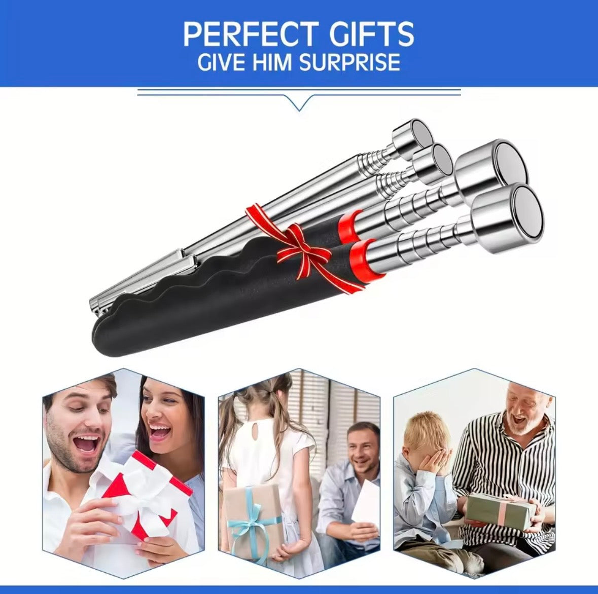 Telescopic magnet picking tool for hard to reach areas