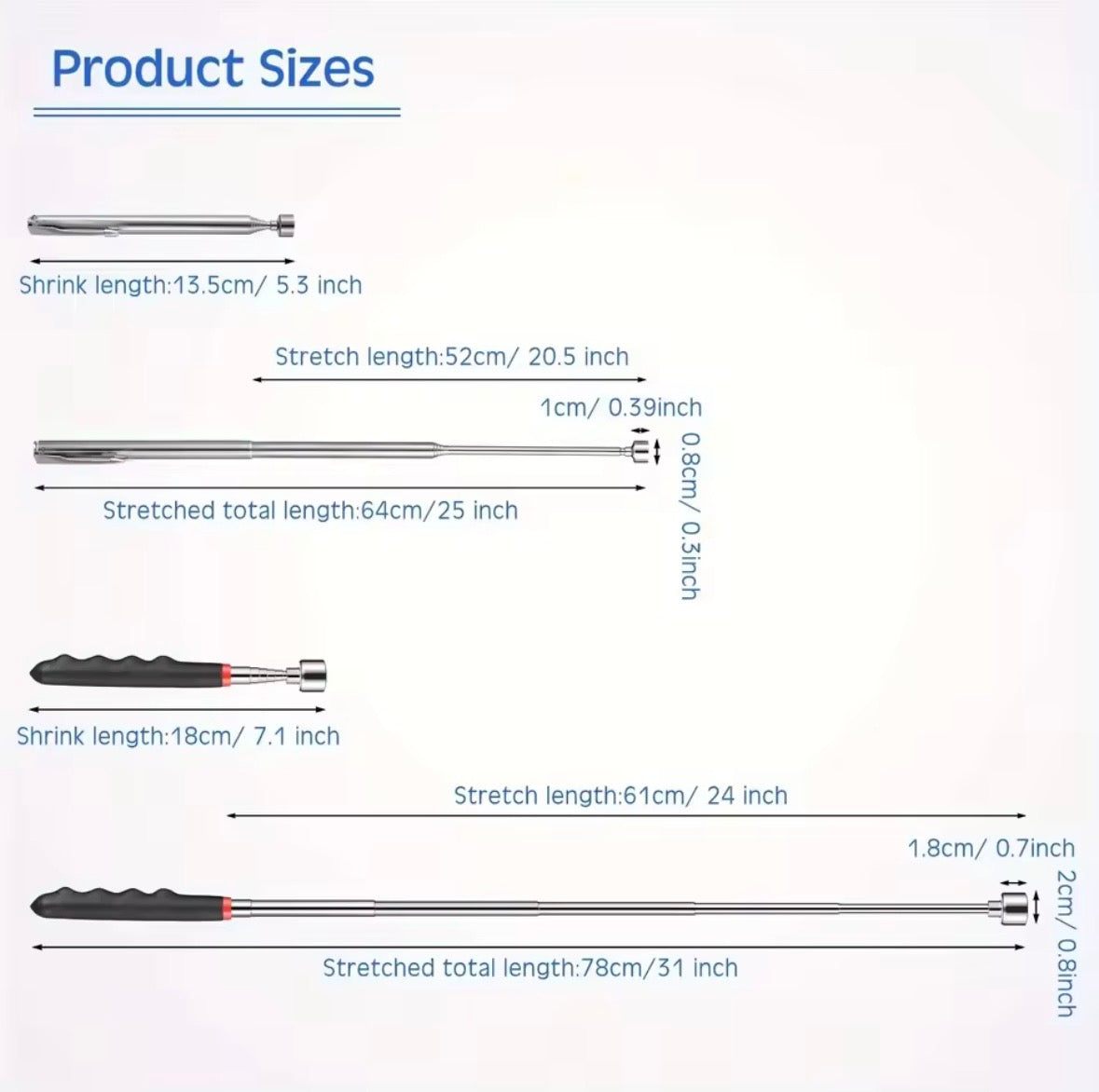 Telescopic magnet picking tool for hard to reach areas