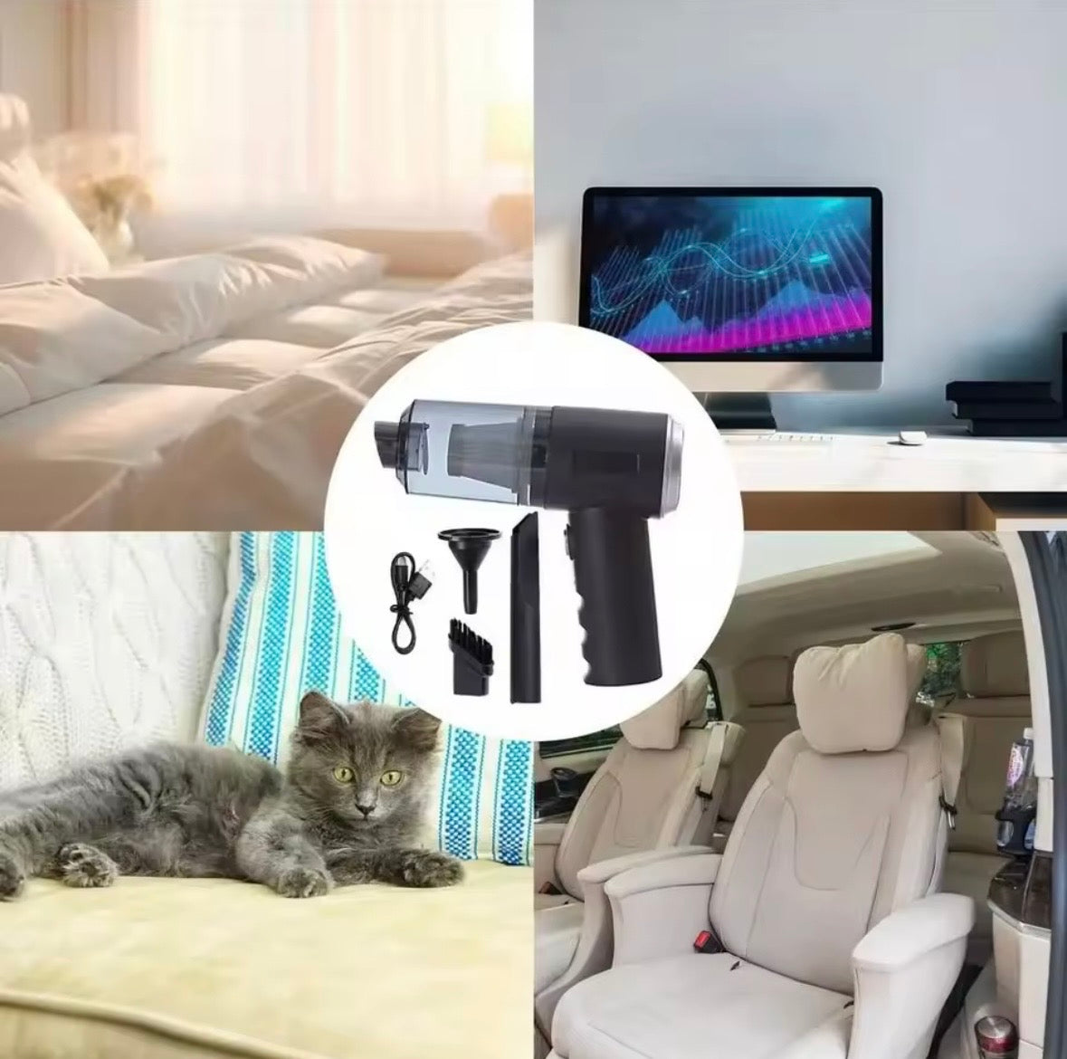 3 In 1 Integrated Suction And Blowing Small Car Household Vacuum Cleaner