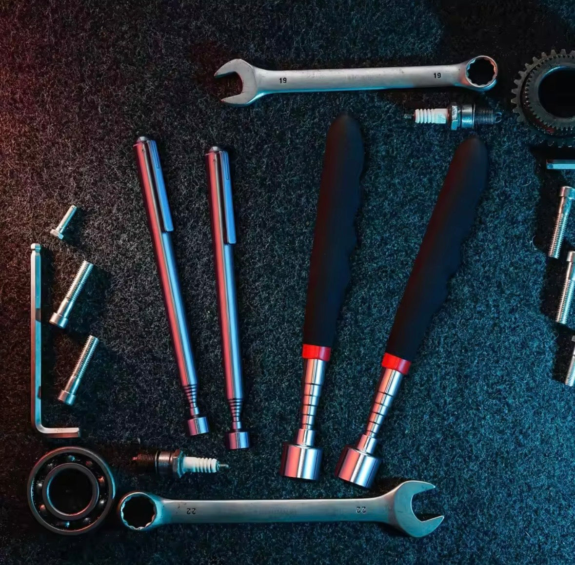 Telescopic magnet picking tool for hard to reach areas